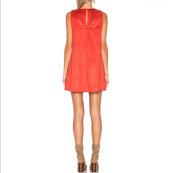 Tularosa Red faux suede dress size M red color - Picture 4 of 8